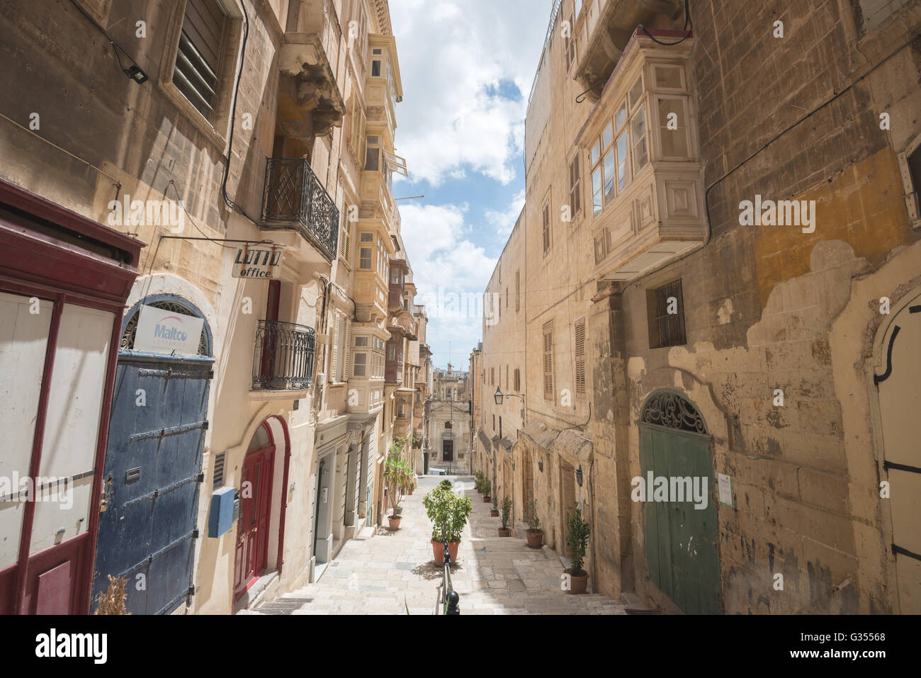 Streets in Valetta, Malta Stock Photo