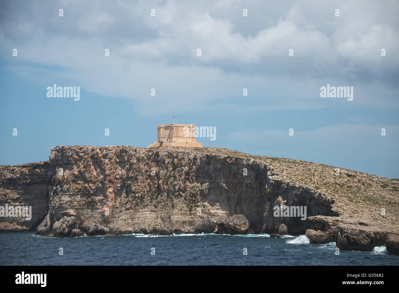 Coastal fort on Comino Island in Malta Stock Photo