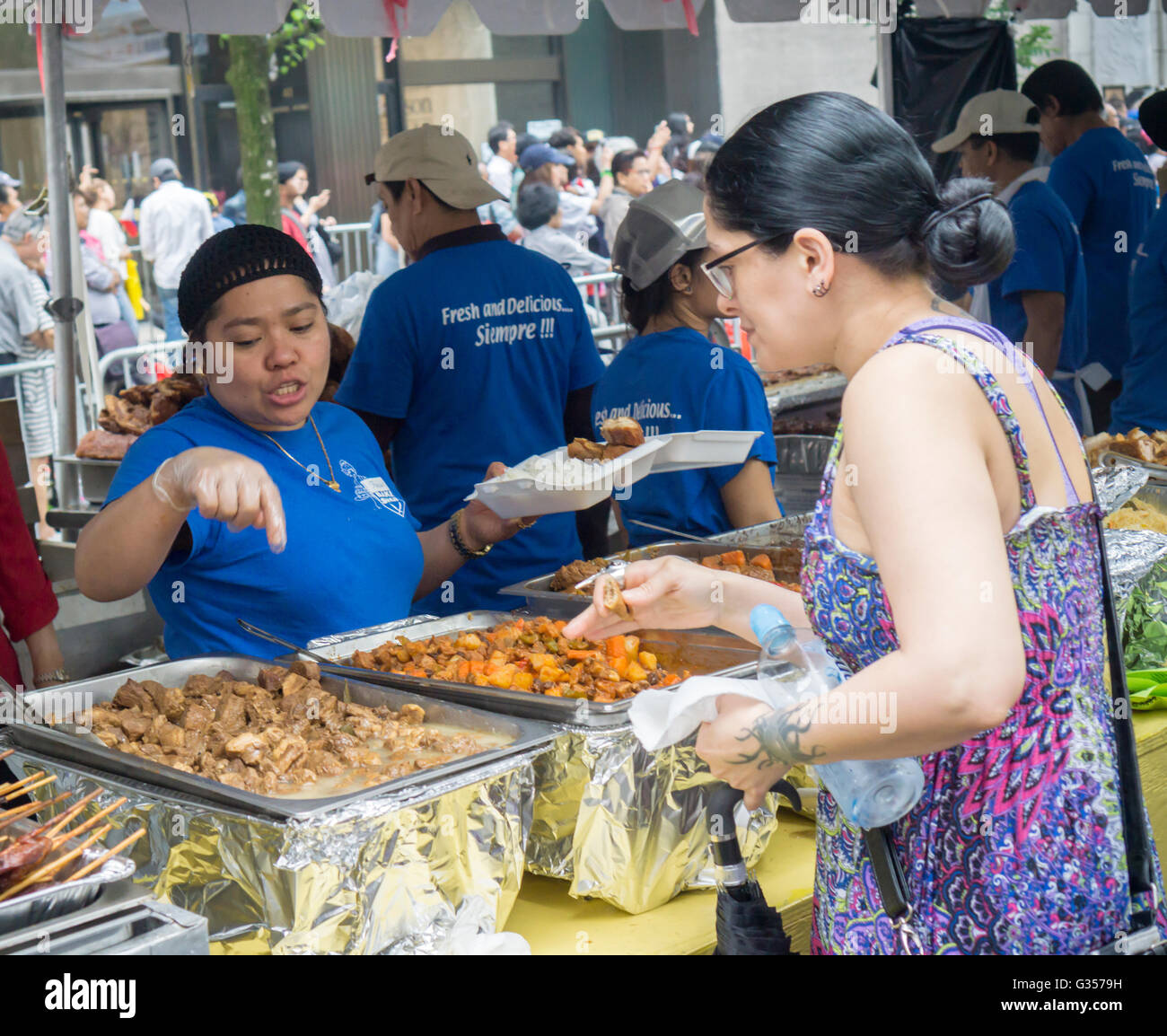 FilipinoAmericans from the tristate area at a street fair following