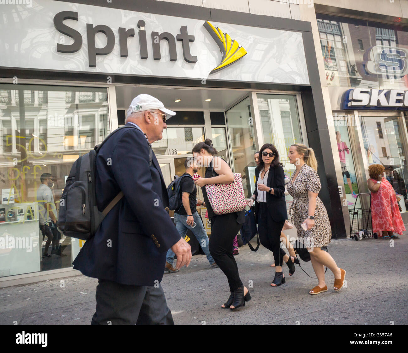 A Sprint store in Herald Square in New York on Thursday, June 2, 2016. (© Richard B. Levine) Stock Photo