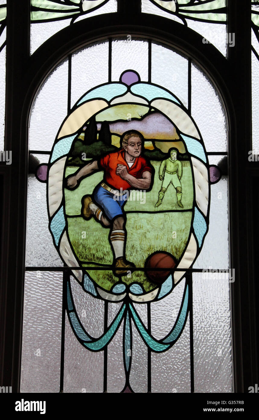 Stained glass window at Victoria Baths in Manchester Stock Photo Alamy