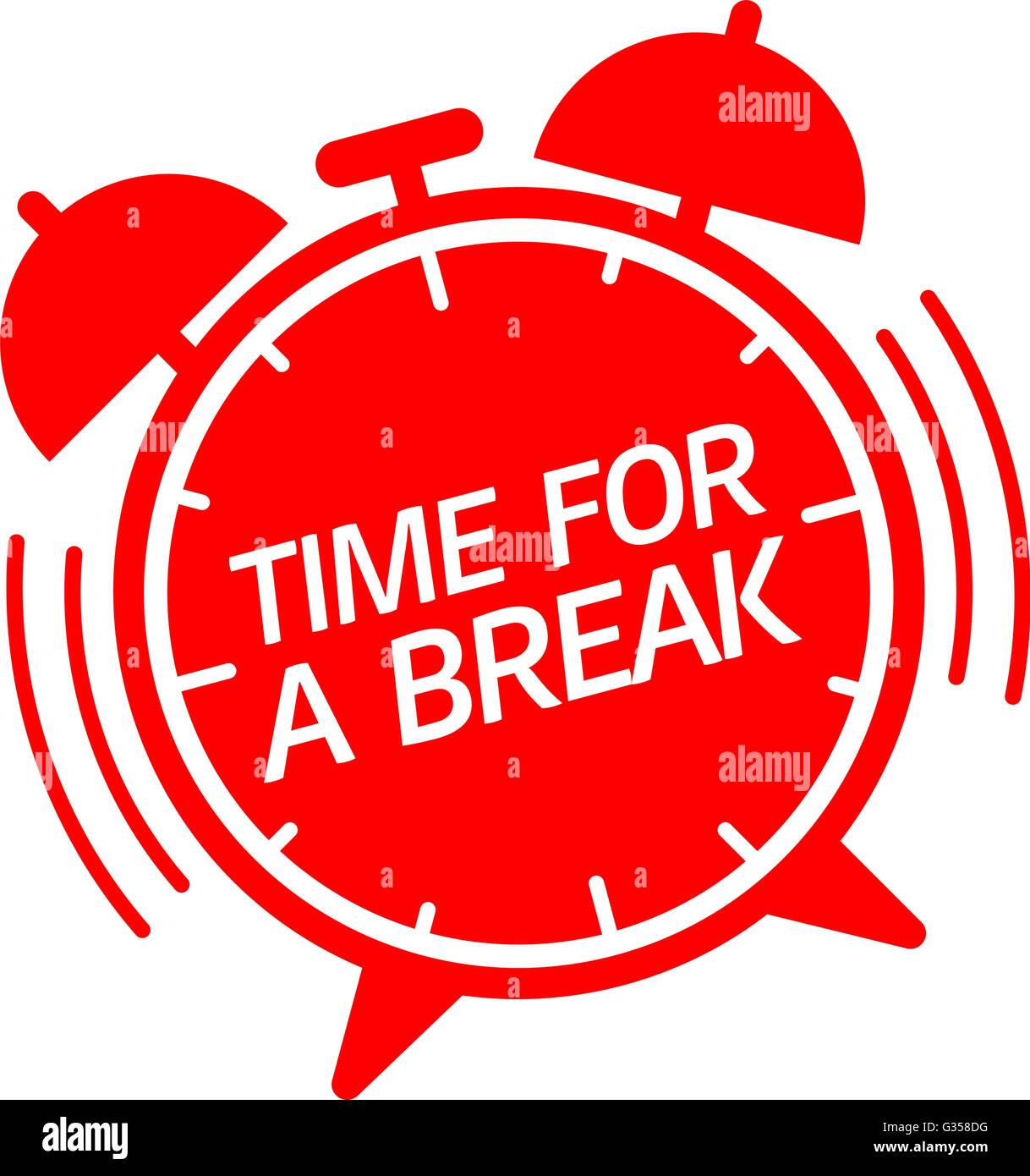 Time for a break clock alarm vector illustration Stock Vector
