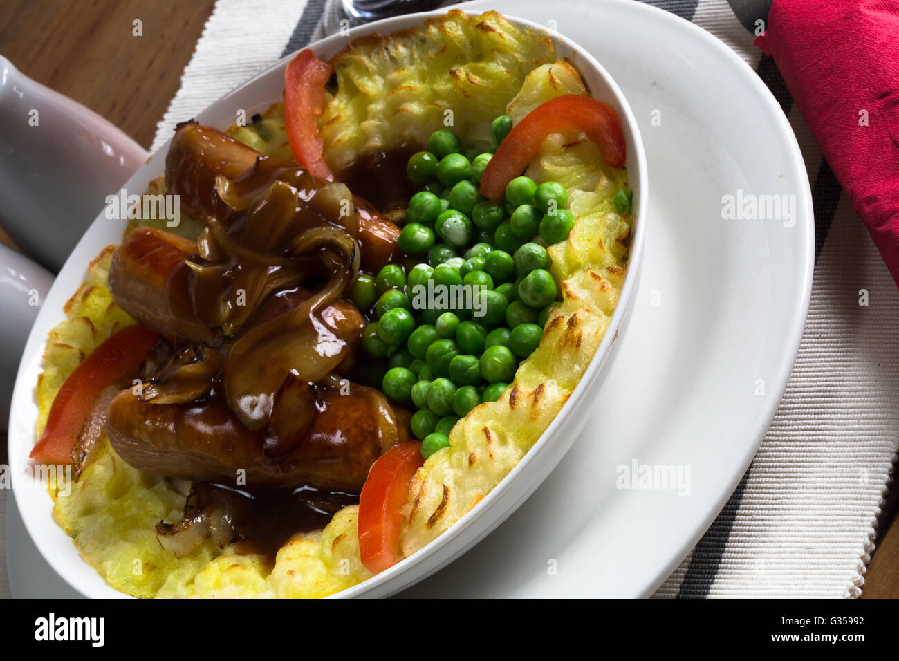 Sausage mash peas gravy hires stock photography and images Alamy