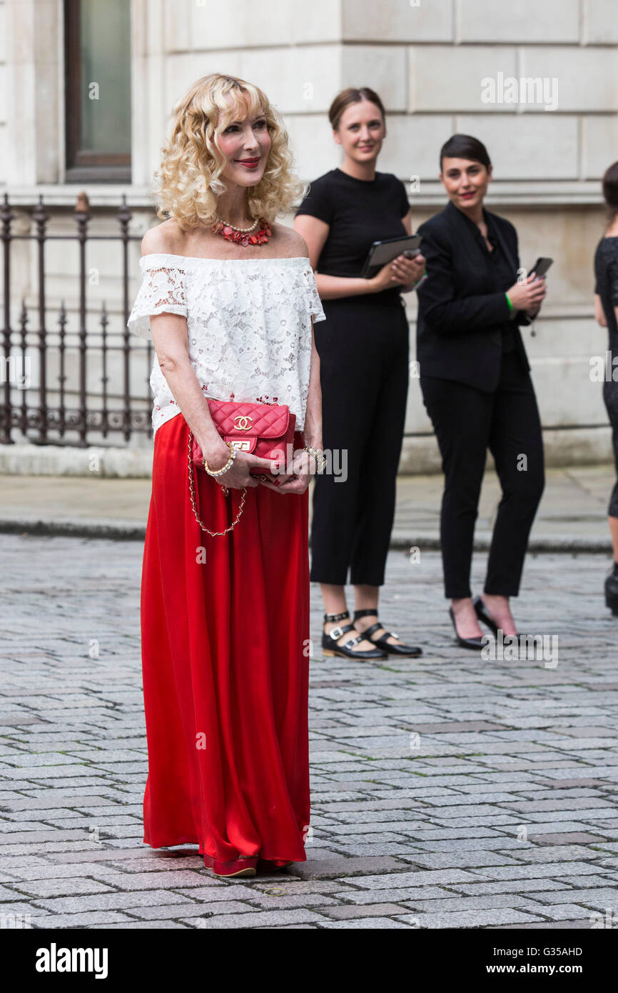 London, UK. 7 June 2016. Pictured: Basia Briggs. Celebrities and VIPs arrive for the Royal Academy of Arts Summer Exhibition 2016 preview party. The Summer Exhibition is the world’s largest open submission exhibition, held every year without interruption since 1769, and continues to play a significant part in raising funds to finance the current students of the RA Schools. The exhibition is open to the public from 13 June – 21 August 2016. Stock Photo