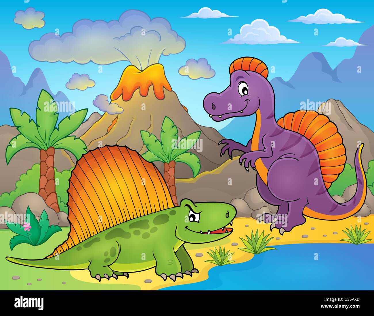 Image with dinosaur thematics 1 - picture illustration. Stock Photo
