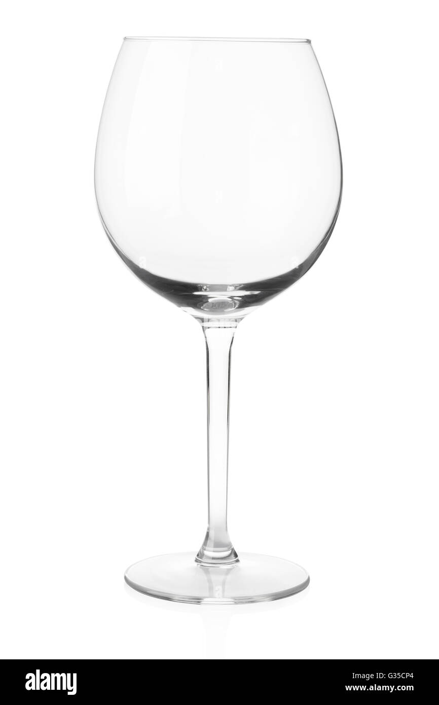 Empty wine glass isolated on white, clipping path Stock Photo