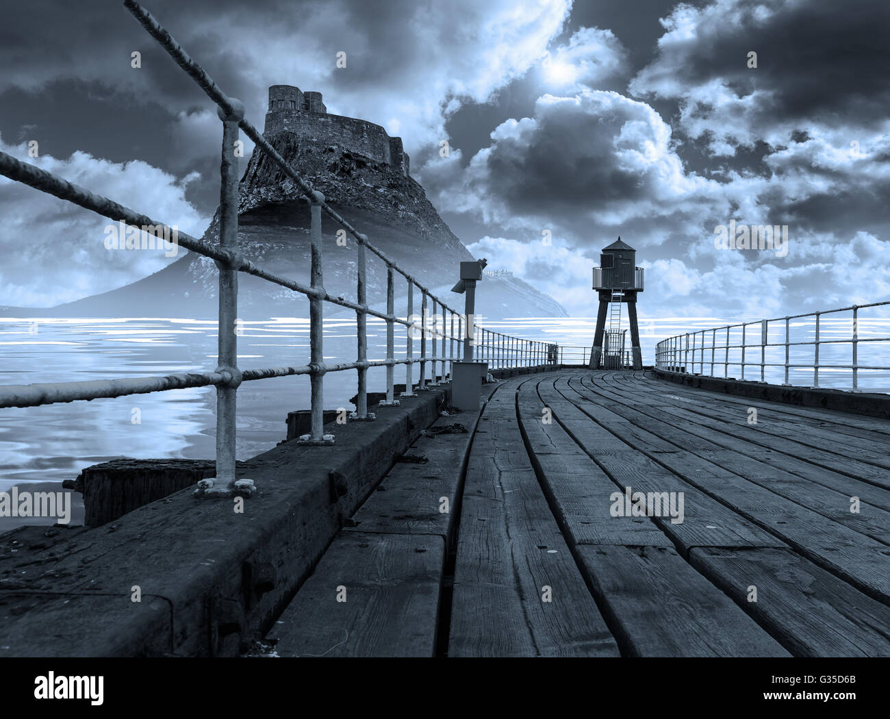 The Pier at a twilight moon Stock Photo - Alamy