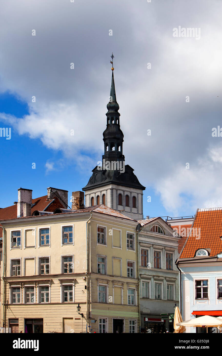 Old houses on the Old city streets. Tallinn. Estonia Stock Photo