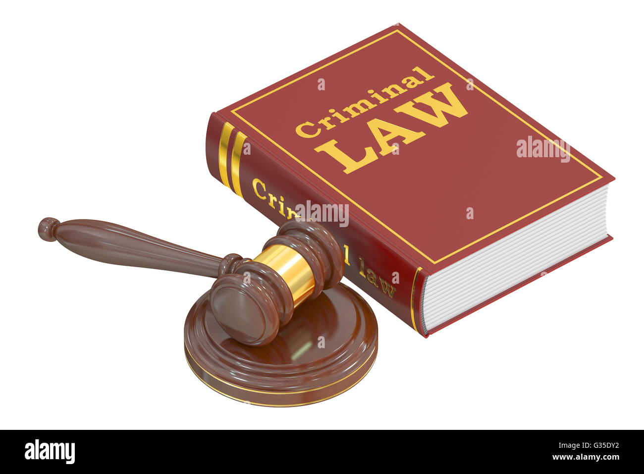 Criminal Law concept, 3D rendering isolated on white background Stock Photo