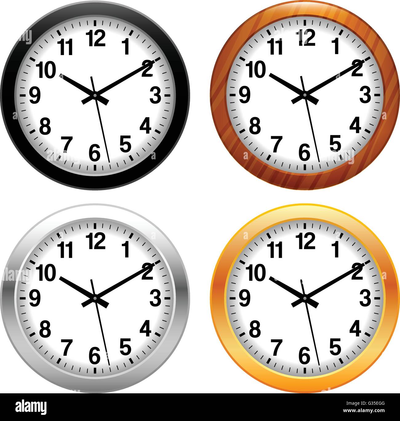Clock, Time, Watch Stock Vector Image & Art Alamy