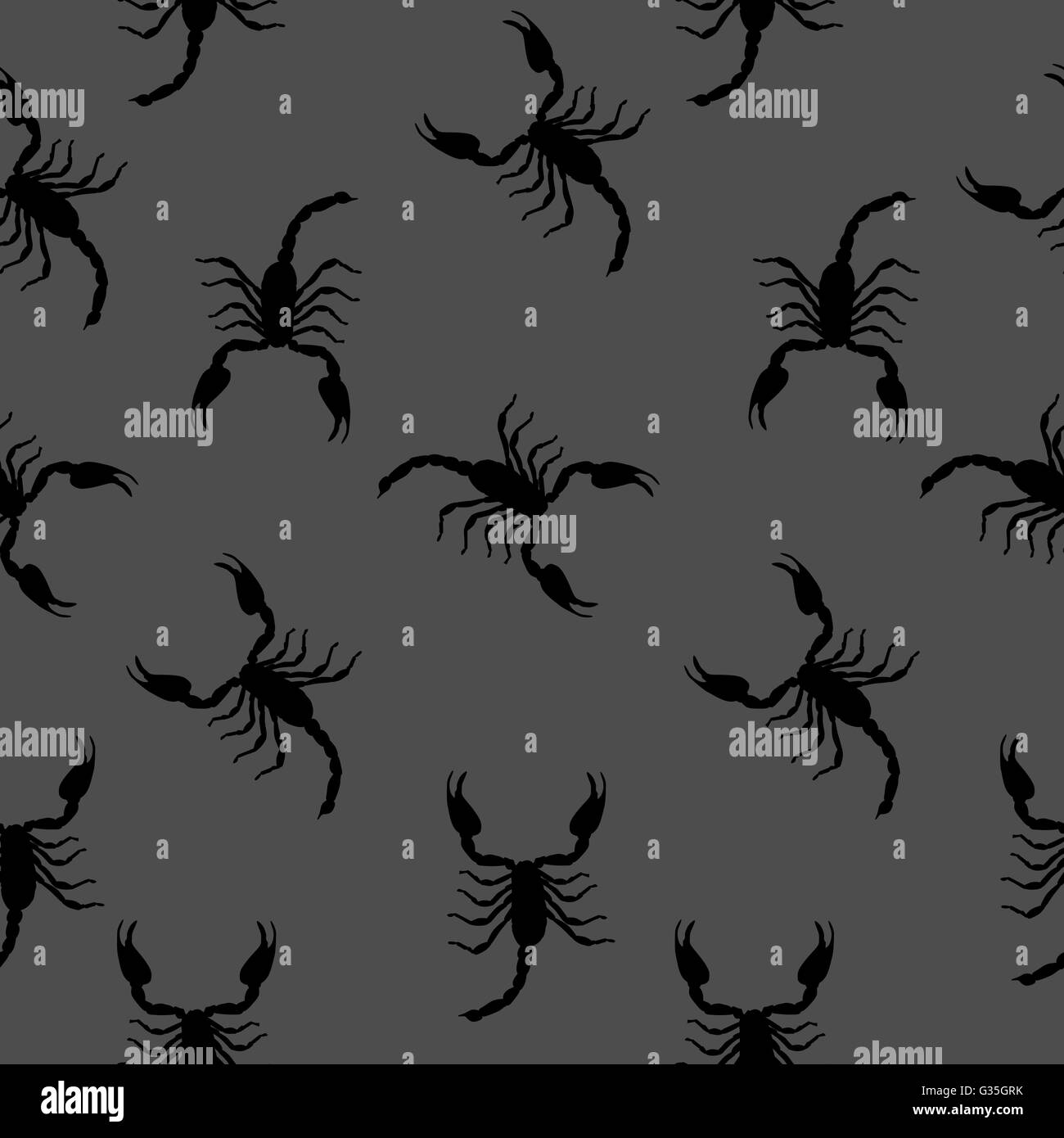 Large Scorpion Silhouette Seamless Pattern Background Vector Ill Stock Vector
