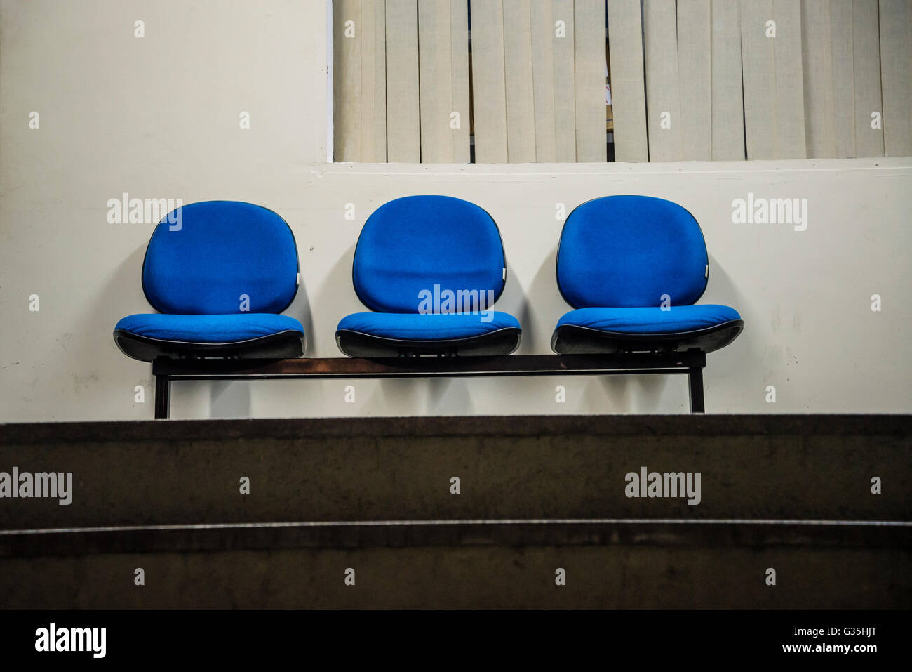 Three seats in a waiting room Stock Photo
