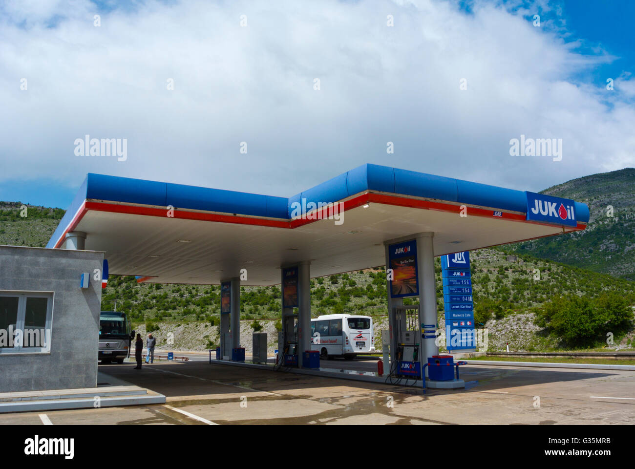 Jukoil, service gas filling station, Hani i Hotit region, near