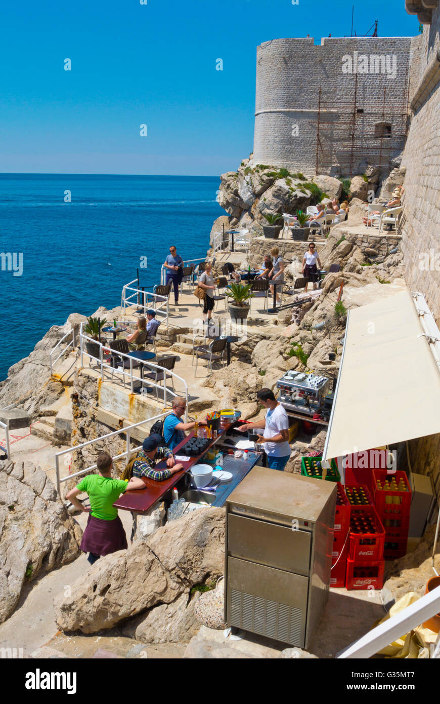 Buza I cafe, Grad, the old town, Dubrovnik, Dalmatia, Croatia Stock Photo