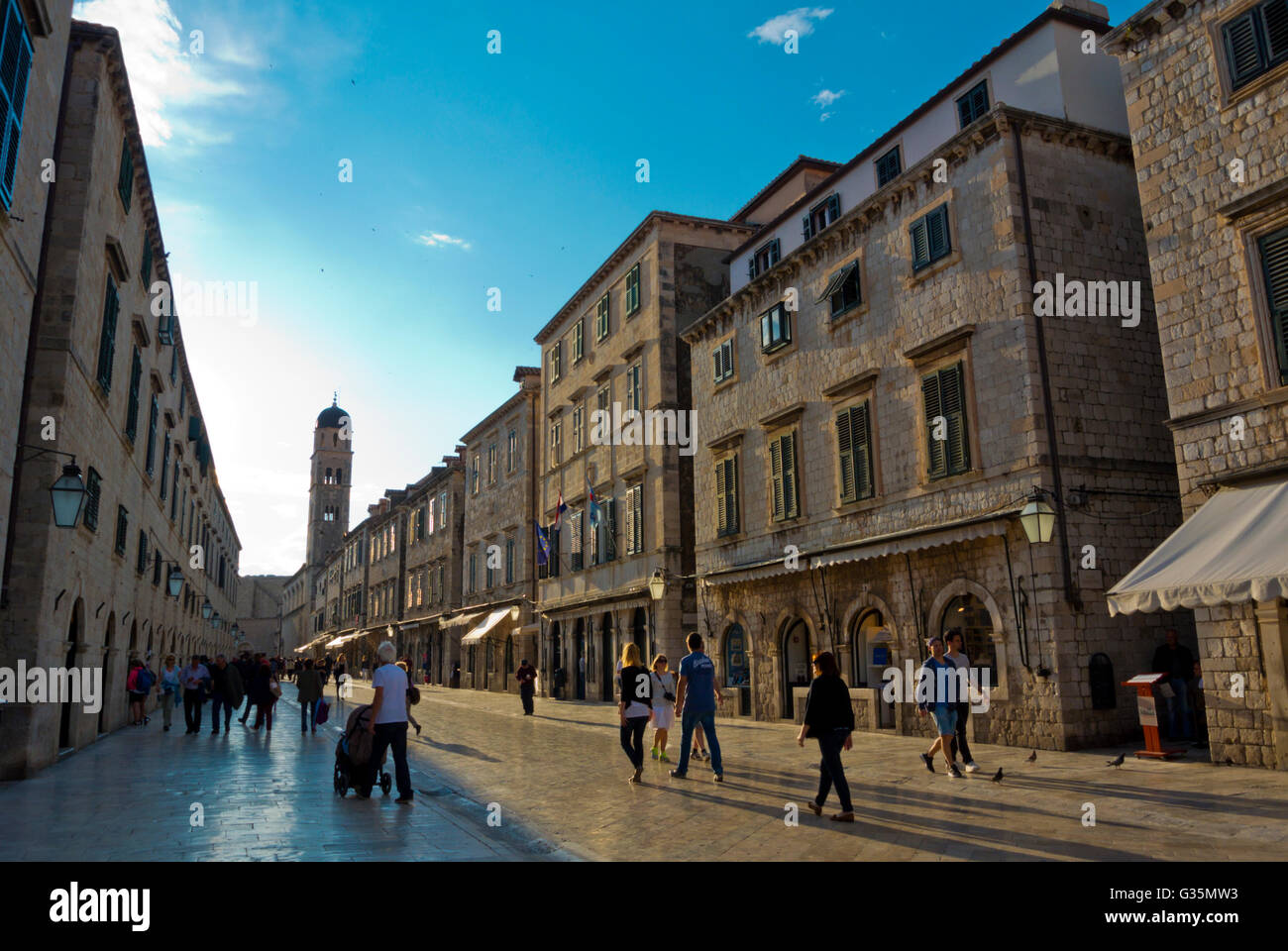 Placa or Stradun, main street, Grad, the old town, Dubrovnik, Dalmatia, Croatia Stock Photo