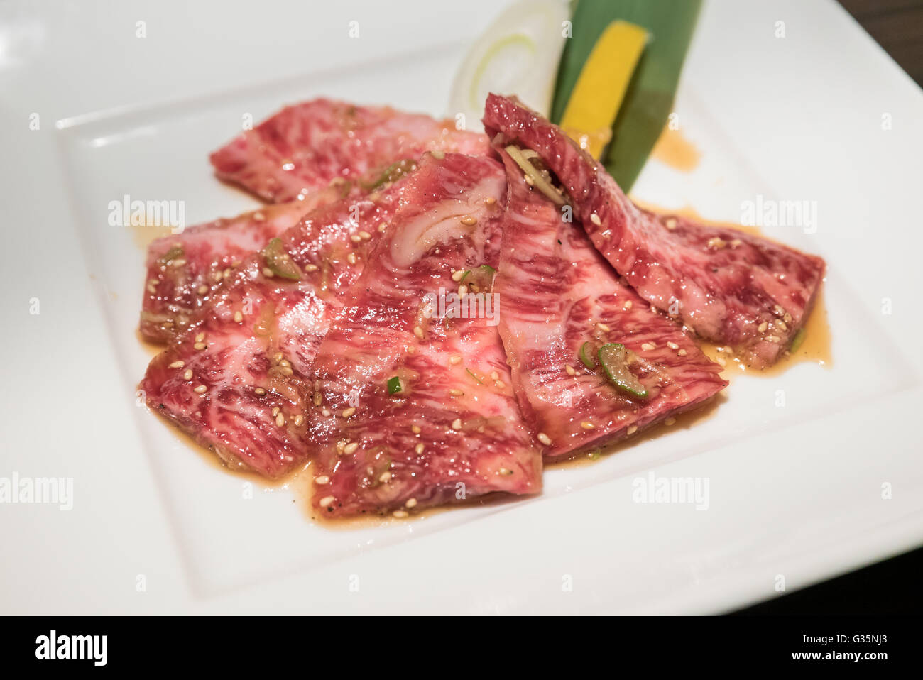 wagyu beef rib Japanese meat BBQ yakiniku Stock Photo Alamy