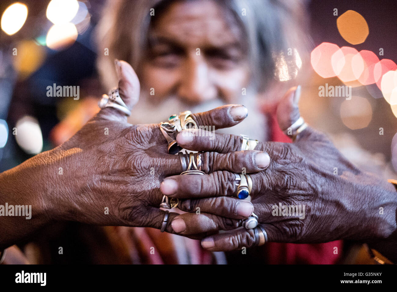 An Indian man with a beard and long hair poses for portrait in Delhi ...