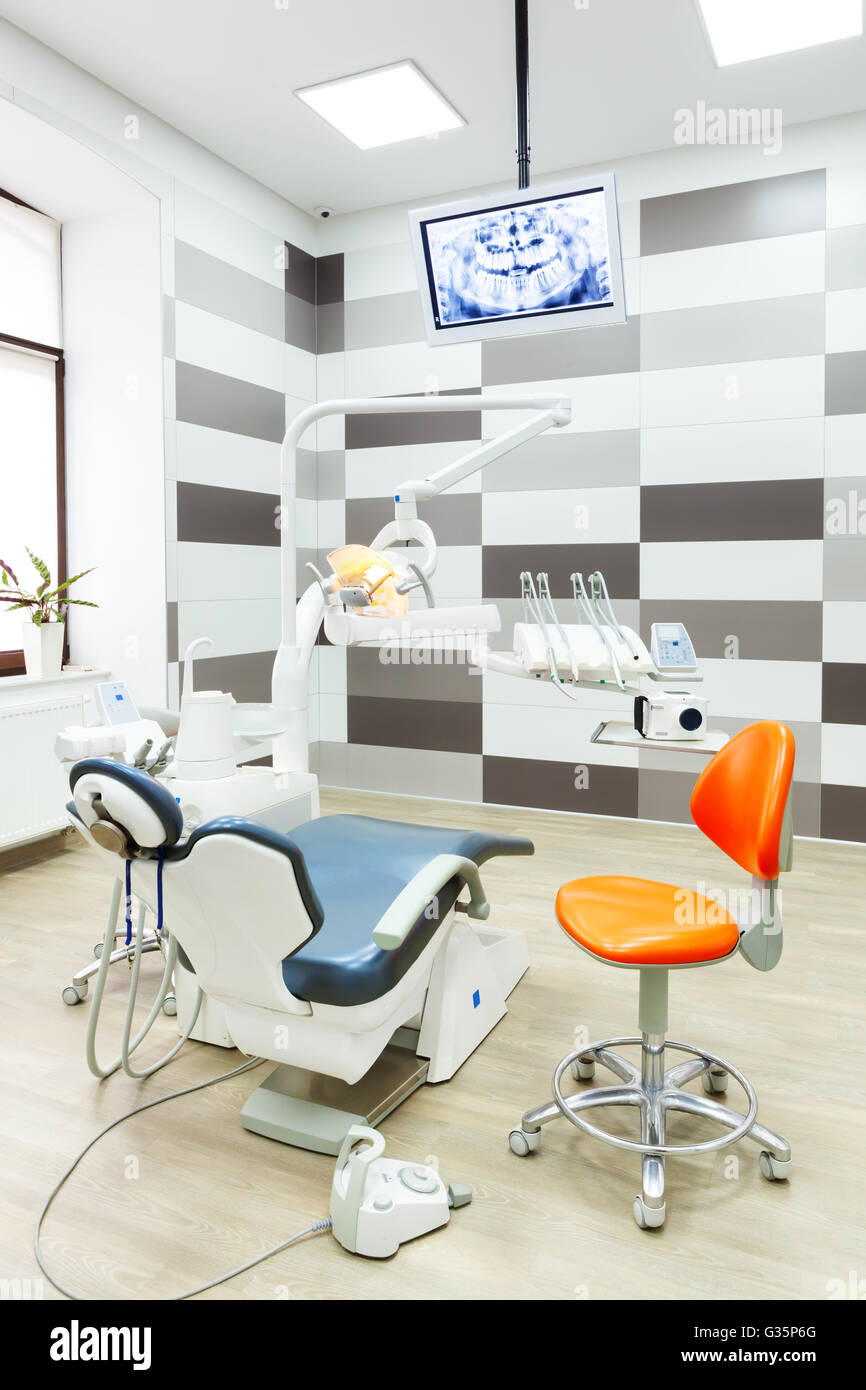 This is Interior of modern dental clinic. Stock Photo
