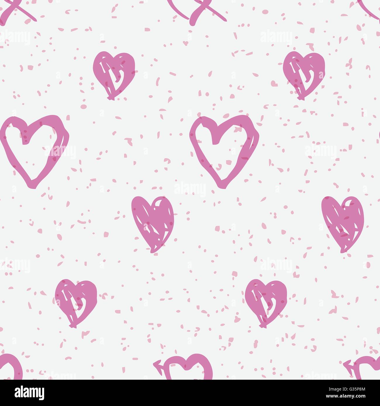 Doodle seamless pattern with hearts Stock Vector Image & Art - Alamy