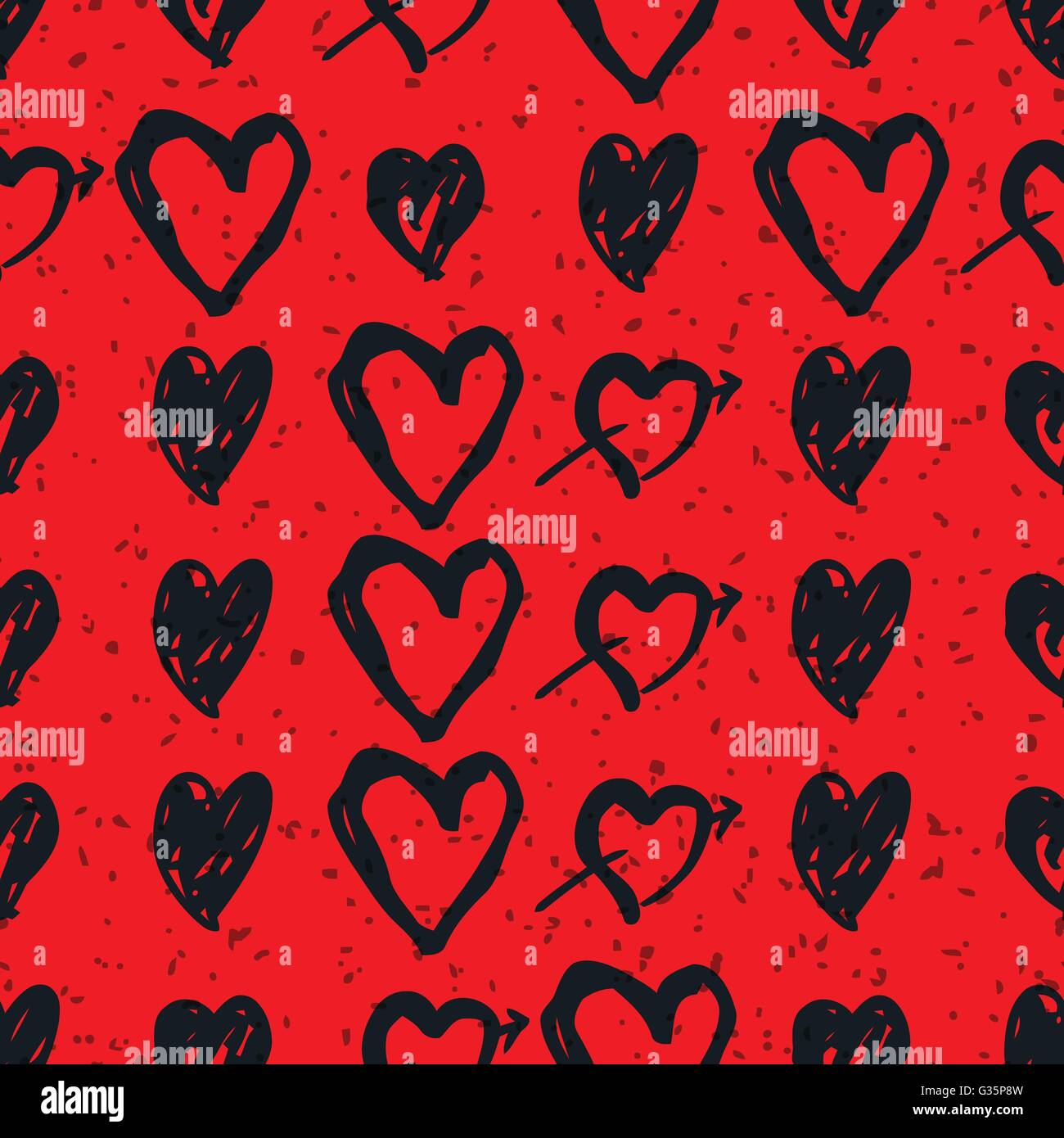 Doodle seamless pattern with hearts Stock Vector Image & Art - Alamy