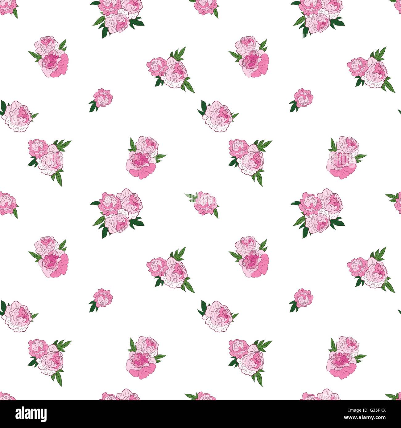 Seamless pattern with pink peonies Stock Vector Image & Art - Alamy