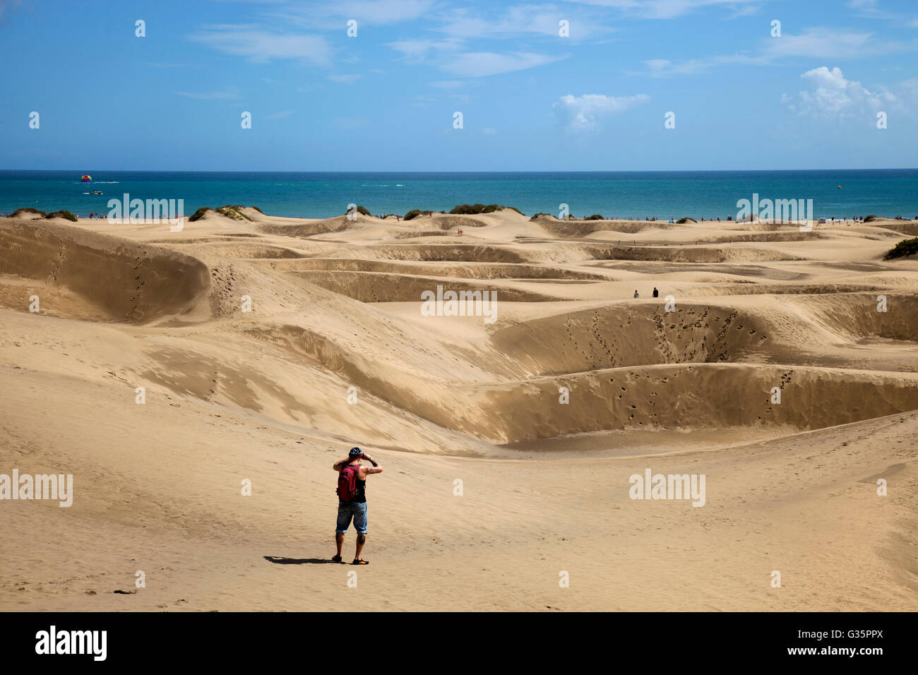 Dunas de Maspalomas and Playa del Ingles, Gran Canaria island, Canary  archipelago, Spain, Europe Stock Photo - Alamy
