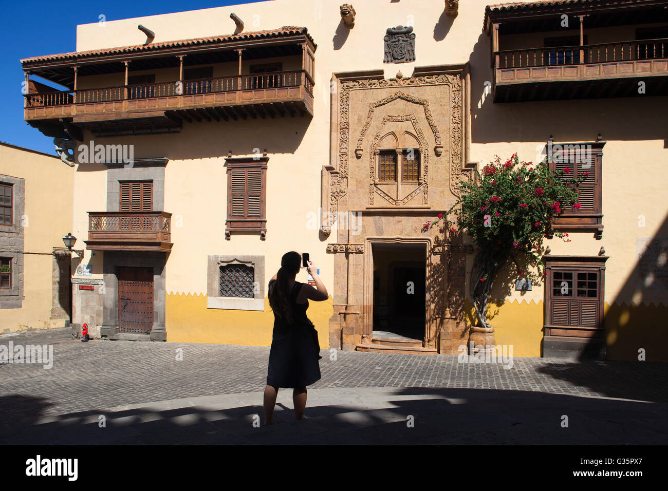 Casa de Colon, Vegueta quarter, Las Palmas de Gran Canaria town, Gran Canaria island, Canary archipelago, Spain, Europe Stock Photo