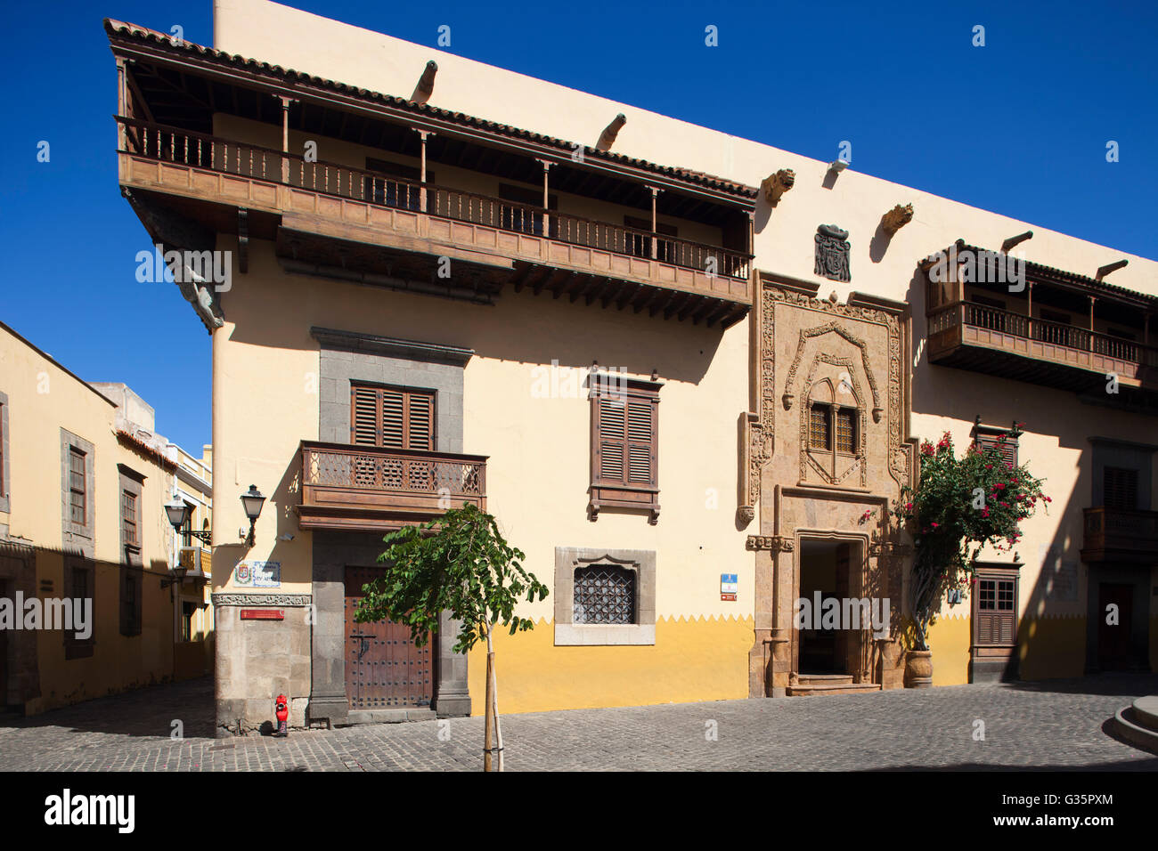 Casa de Colon, Vegueta quarter, Las Palmas de Gran Canaria town, Gran Canaria island, Canary archipelago, Spain, Europe Stock Photo