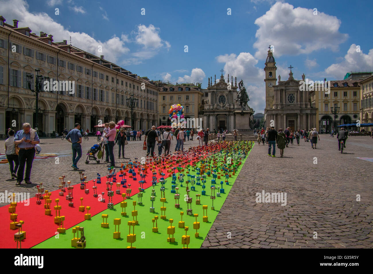 Toys Made By Children From Parts Provided On Display Piazza San Carlo 