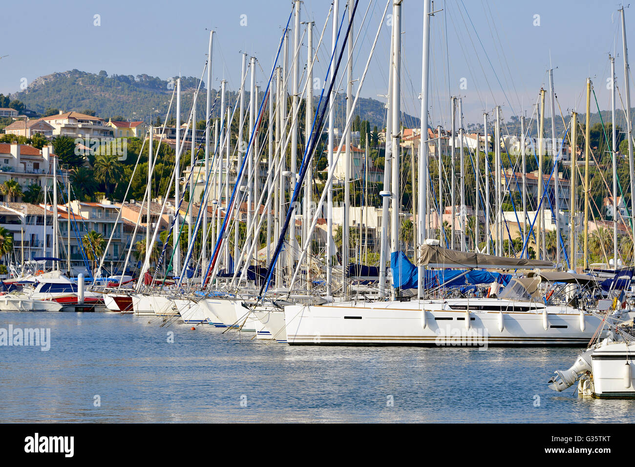 Port of Bandol, commune in the Var department in the Provence-Alpes-Côte d'Azur region in southeastern France. Stock Photo