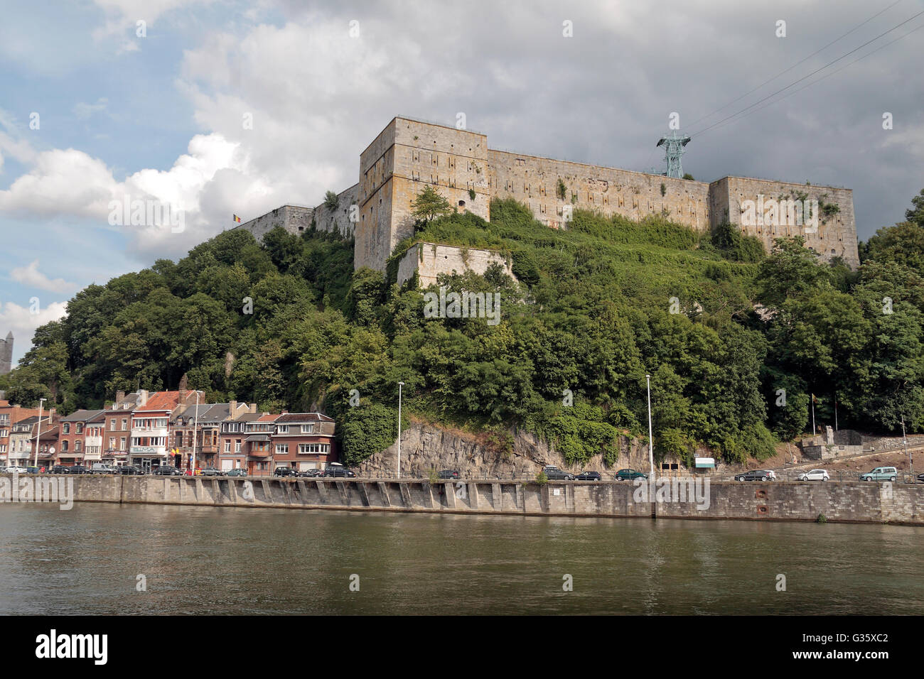 The Li Tchestia fort above the River Meuse in Huy, Walloon Region, Province of Liege, Belgium. Stock Photo