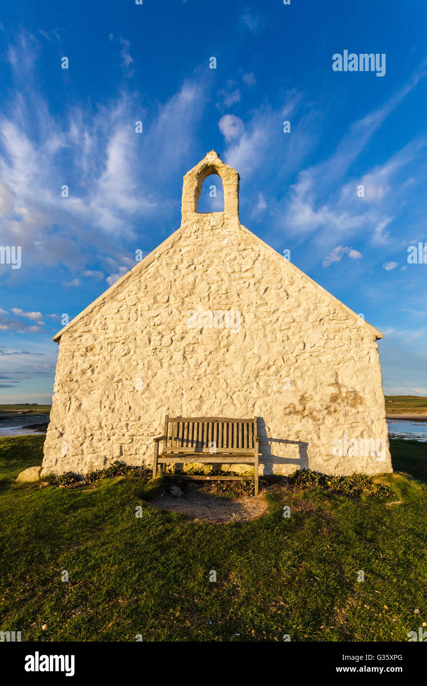 St. Cwyfan's Church, Cribinau, nr Aberffraw, Anglesey, Wales Uk Stock