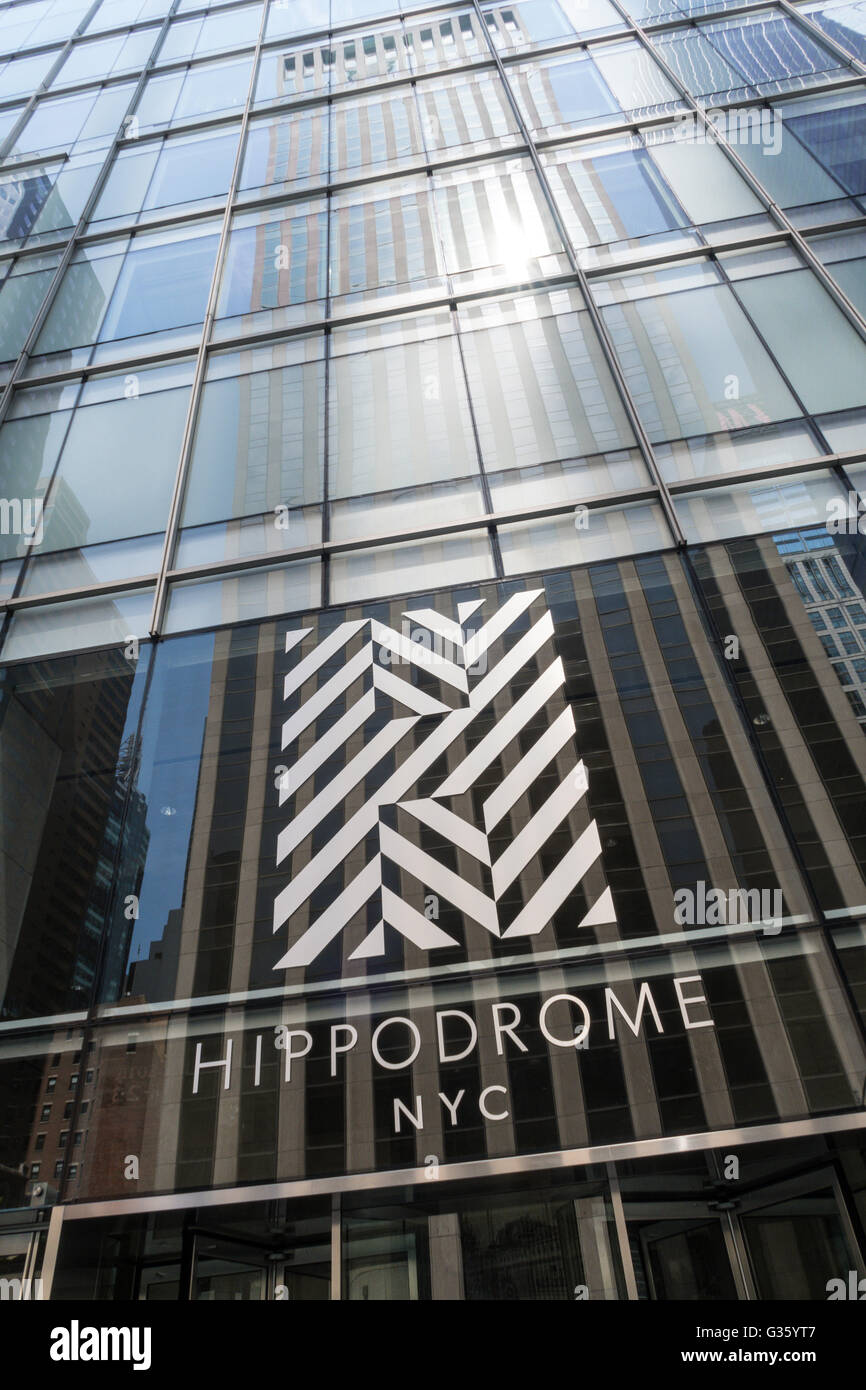 Facade of Hippodrome Building, Avenue of the Americas, NYC, USA Stock Photo