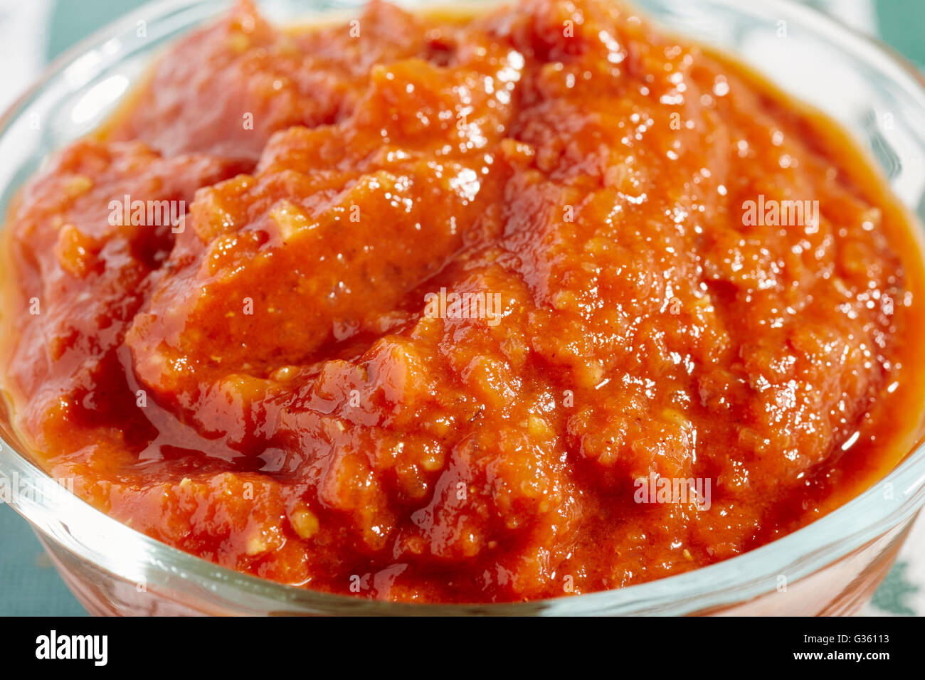 Homemade tomato ketchup Stock Photo