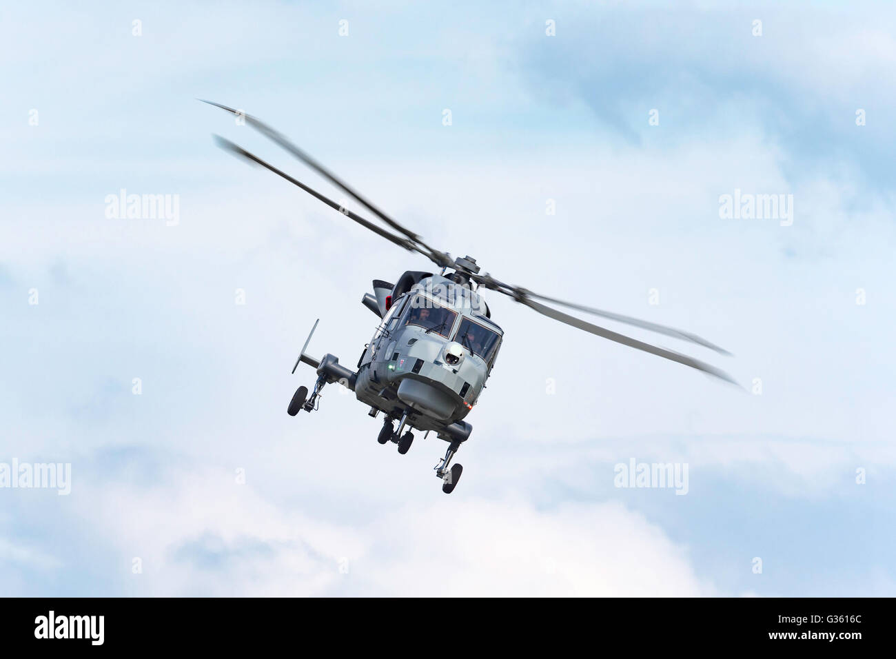 Royal Navy Fleet Air Arm AgustaWestland AW-159 Wildcat Helicopter ZZ381 Stock Photo