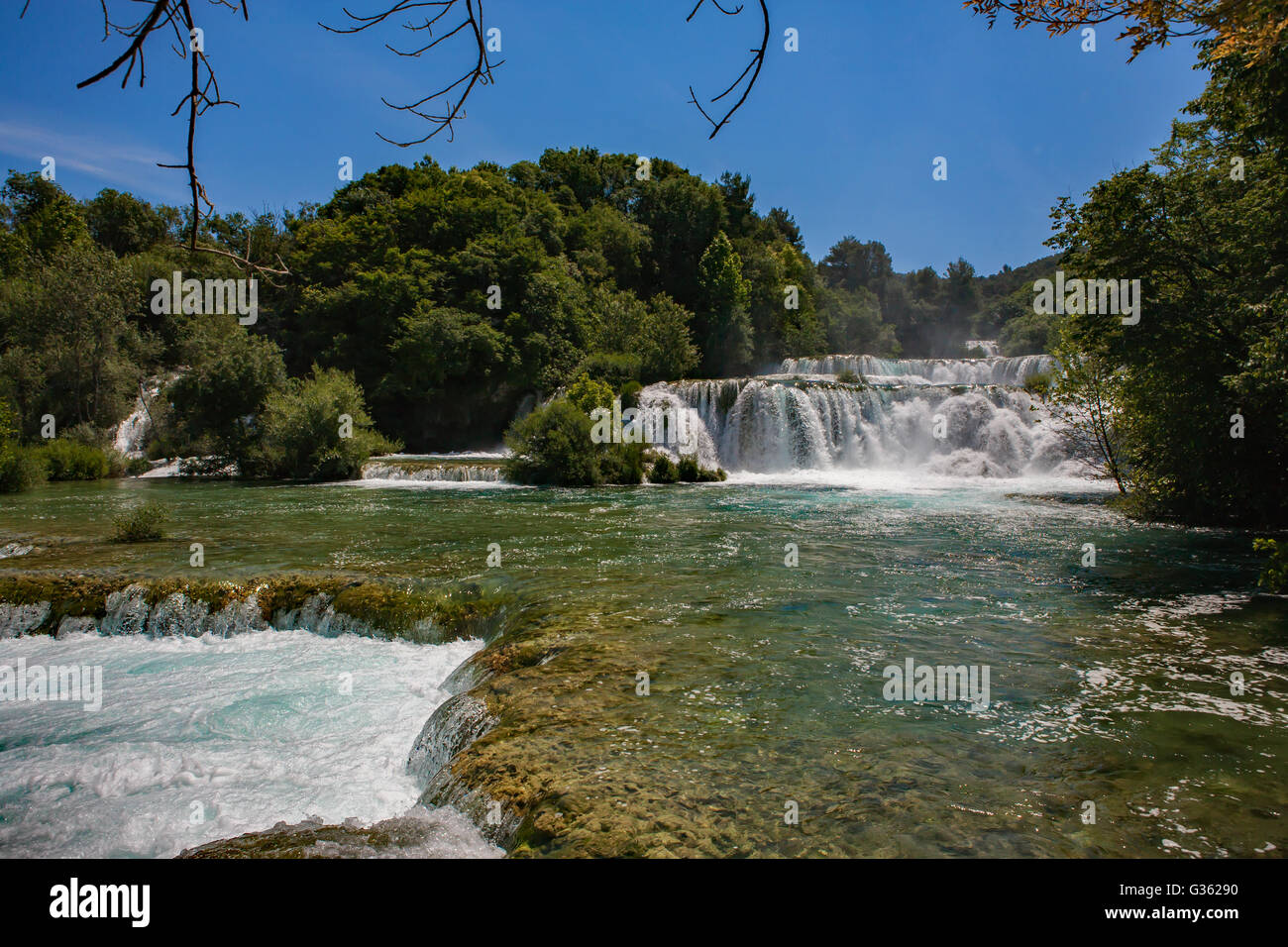 The middle sections of Skradinski buk: the last waterfall on the Krka River, Krka National Park, Croatia Stock Photo