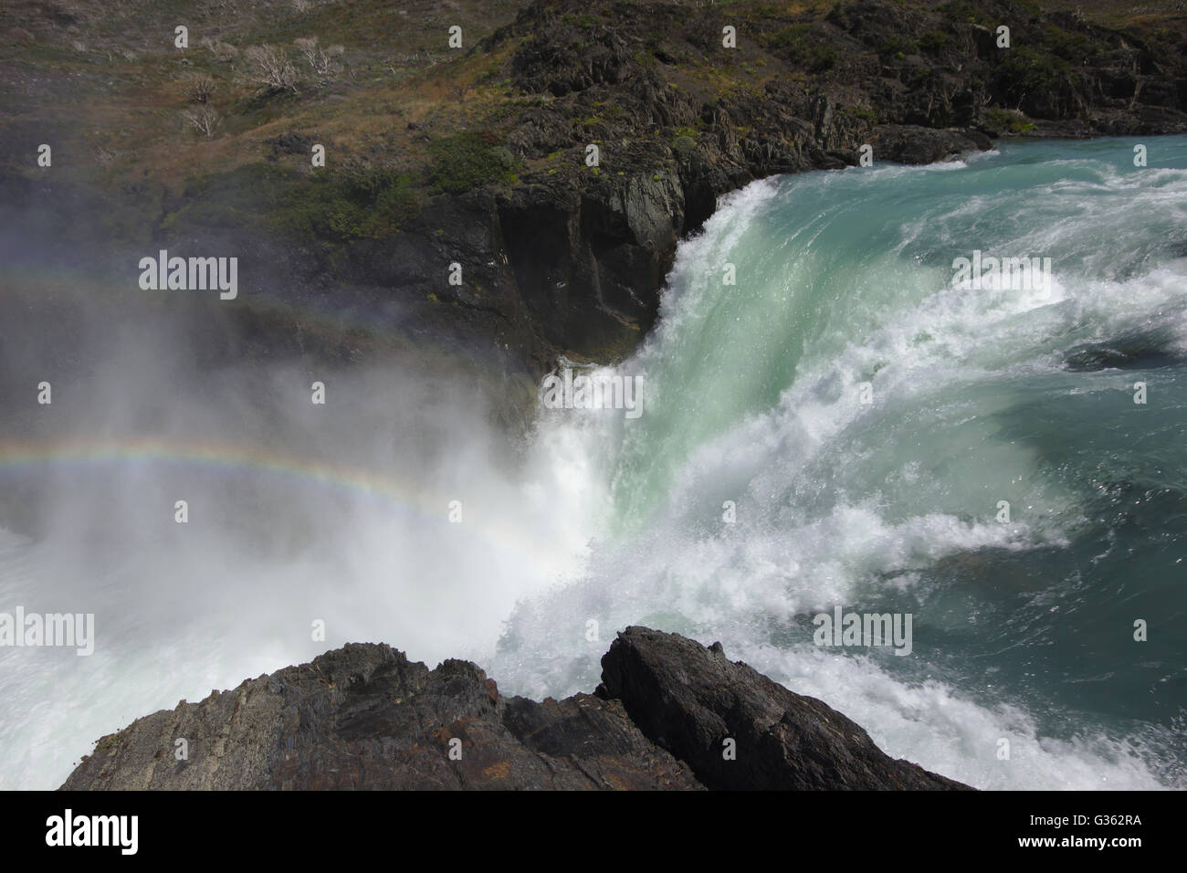 Salto Grande, big waterfall, Torres del Paine National Park, Chile Stock Photo