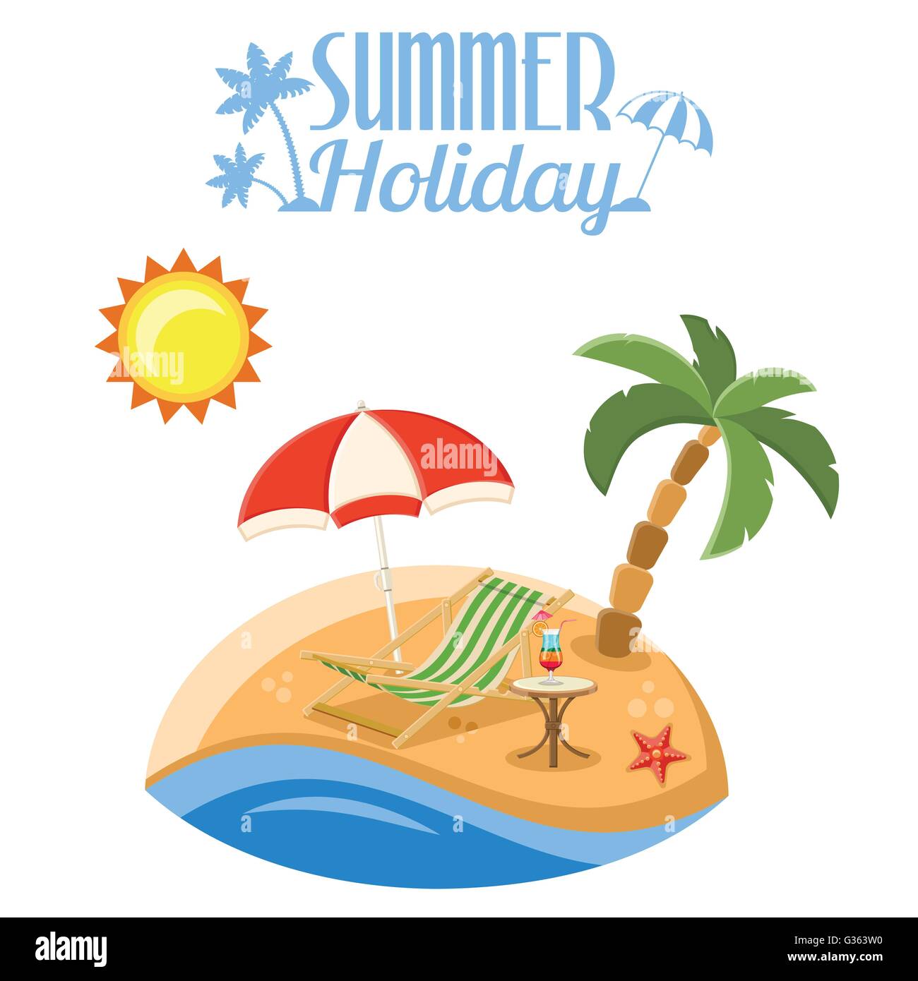 Summer Vacation on the Beach Stock Vector Image & Art - Alamy