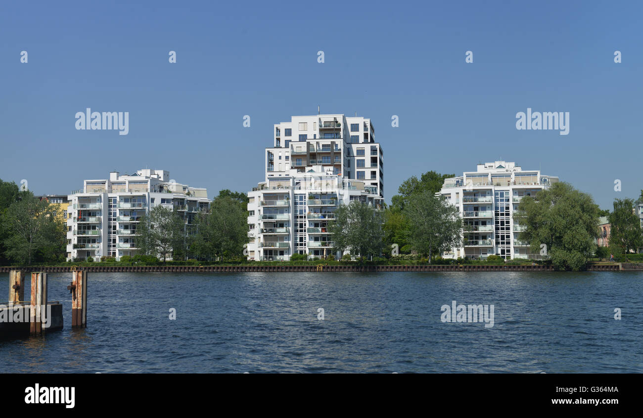 Neubauten, Wohnungen, Alt-Stralau, Friedrichshain, Berlin, Deutschland Stock Photo