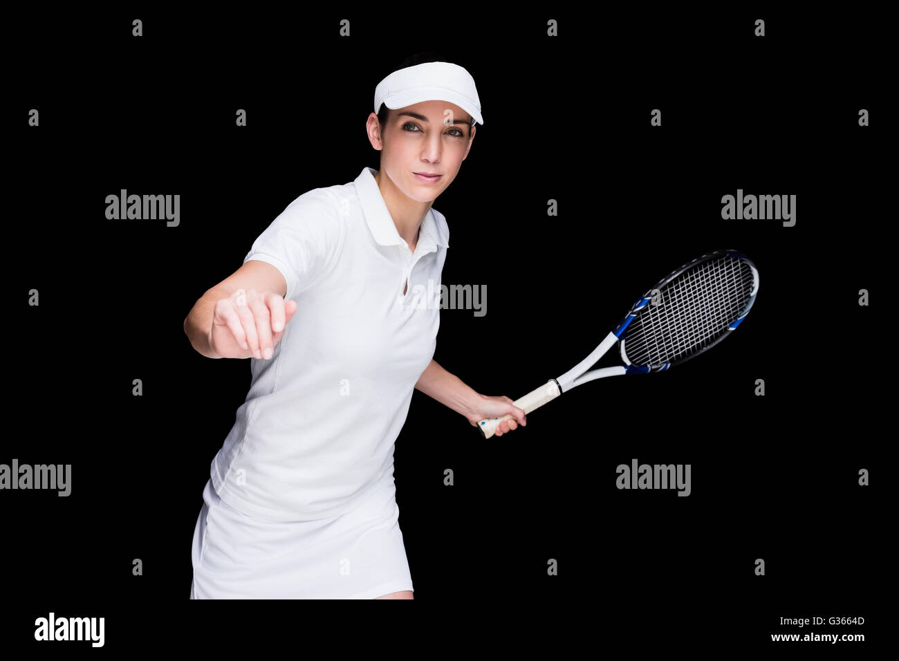 Black female playing tennis hi-res stock photography and images - Alamy