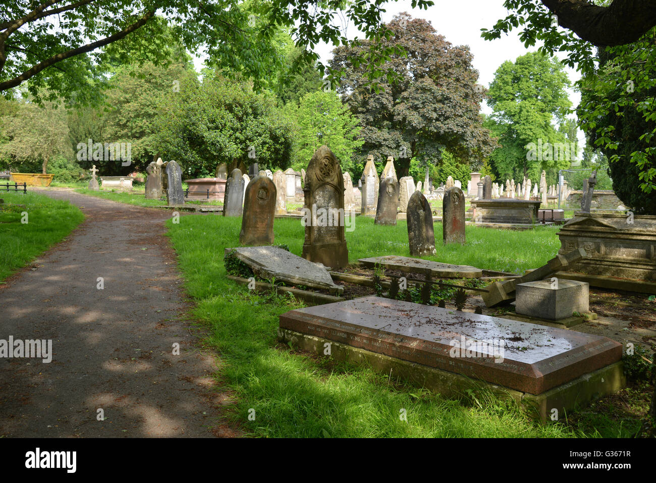 Southam Road Cemetery, Banbury, Oxfordshire Stock Photo