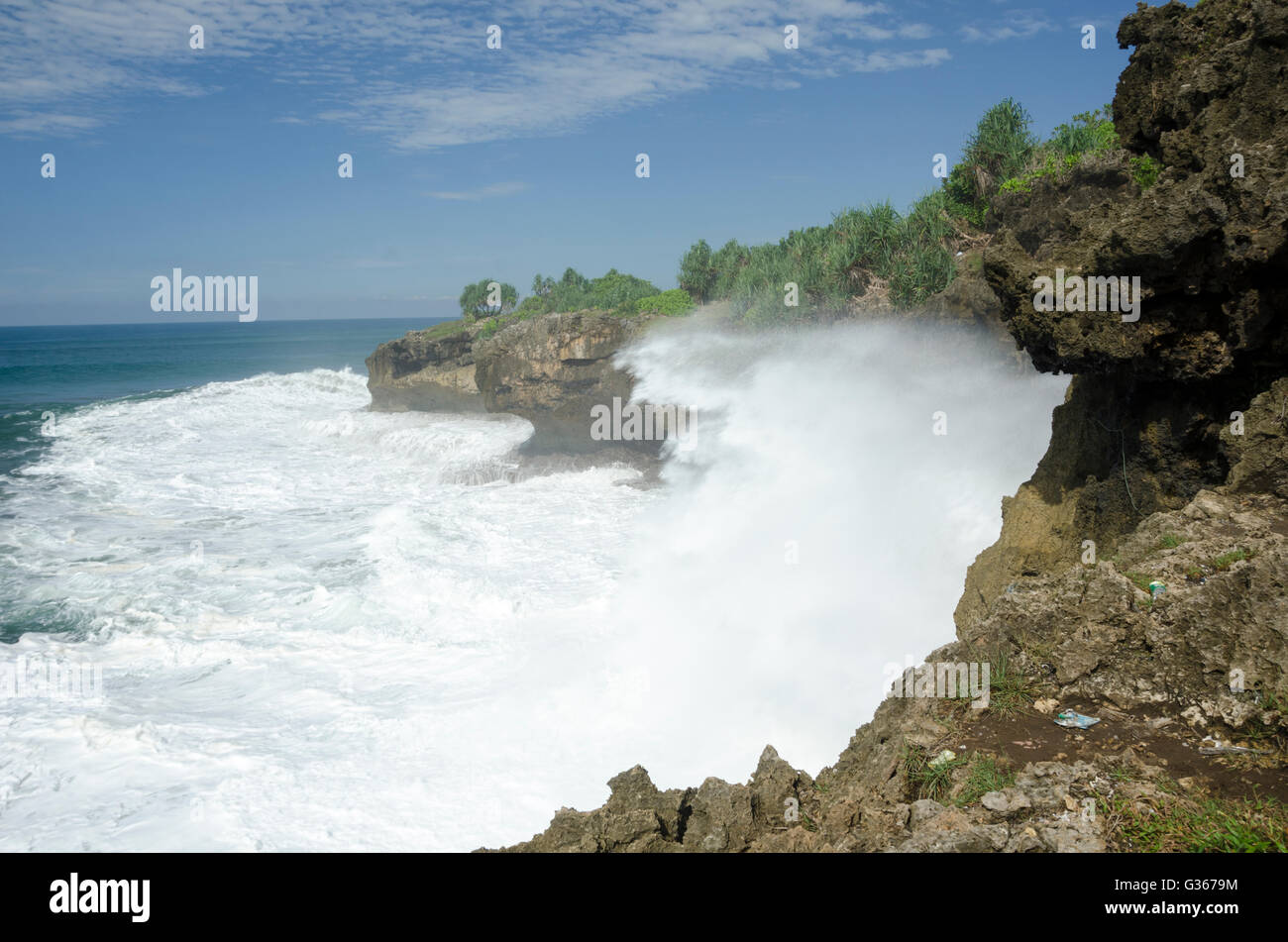 hidden beach in Pangandaran Stock Photo - Alamy