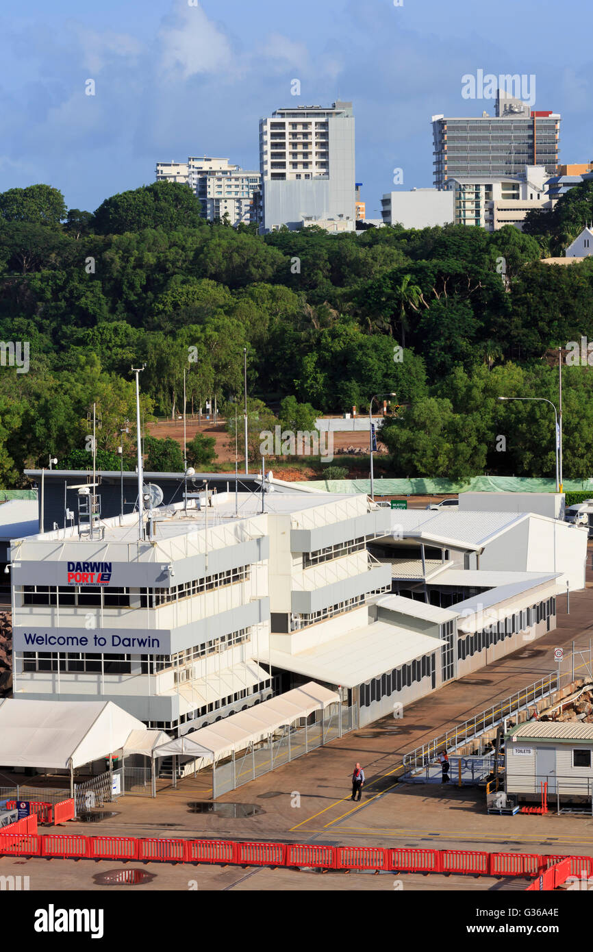 Darwin Skyline & Fort Hill Wharf, Northern Territories, Australia Stock