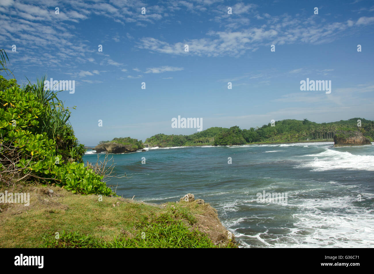 hidden beach in Pangandaran Stock Photo - Alamy