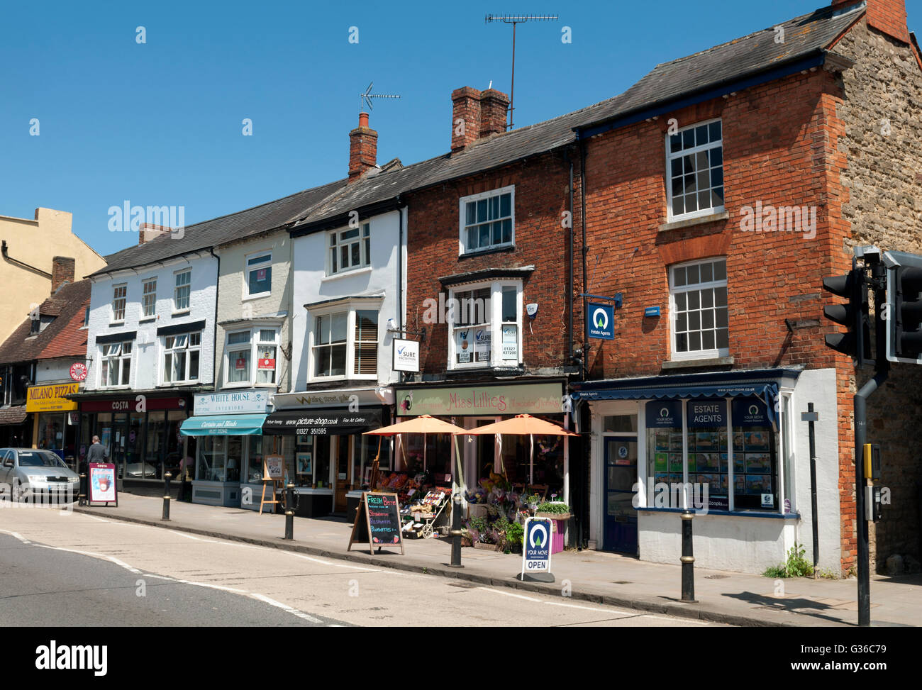 Watling Street, Towcester, Northamptonshire, England, UK Stock Photo