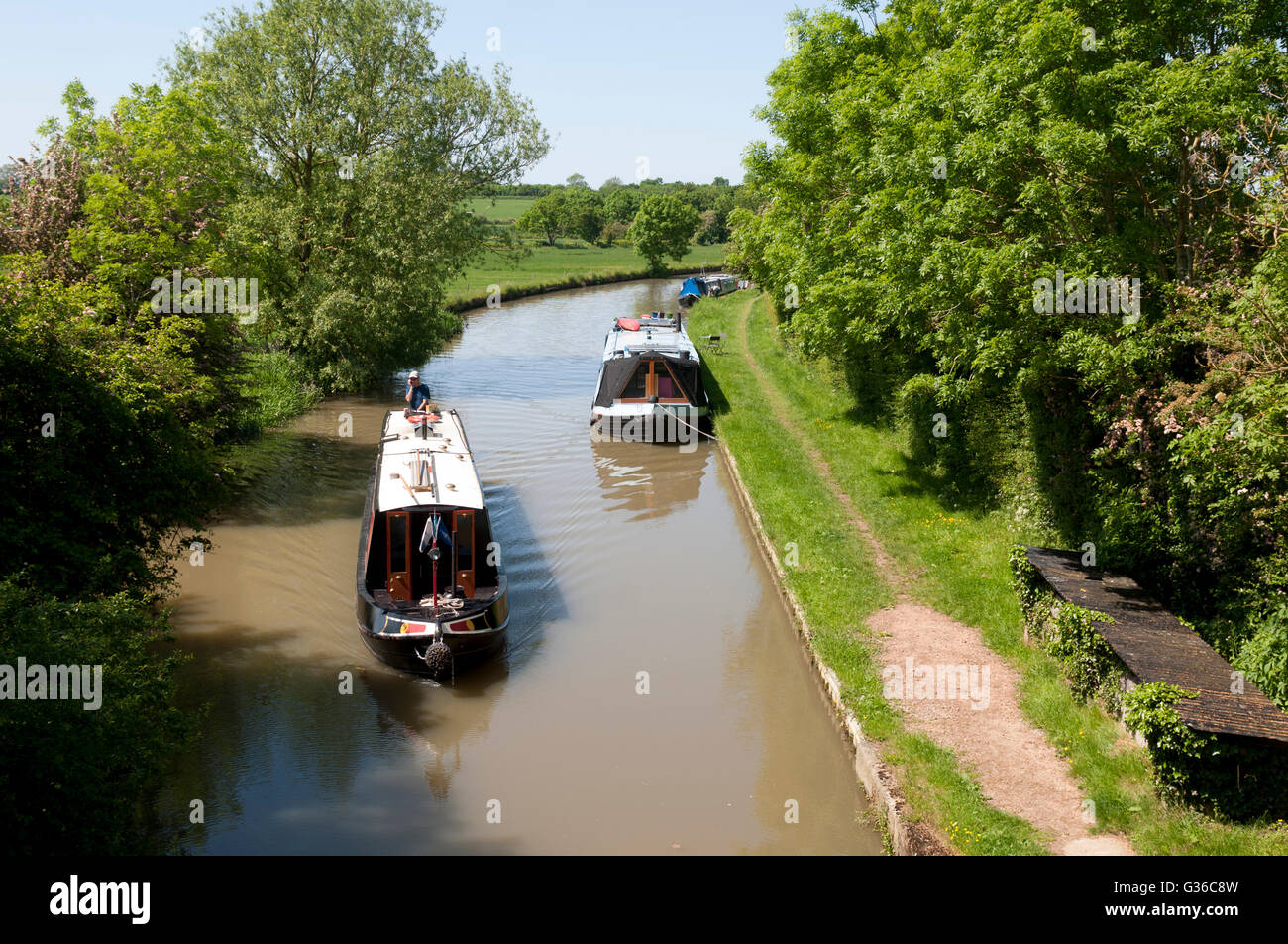 The Grand Union Canal at Grafton Regis, Northamptonshire, England, UK