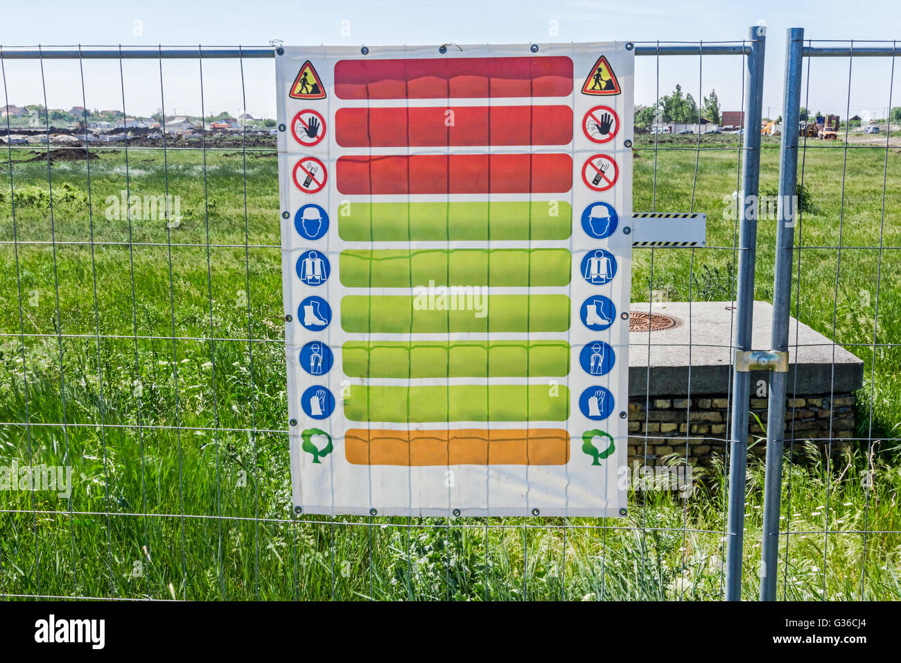 Safety list of behavior rules on a construction site. Building site