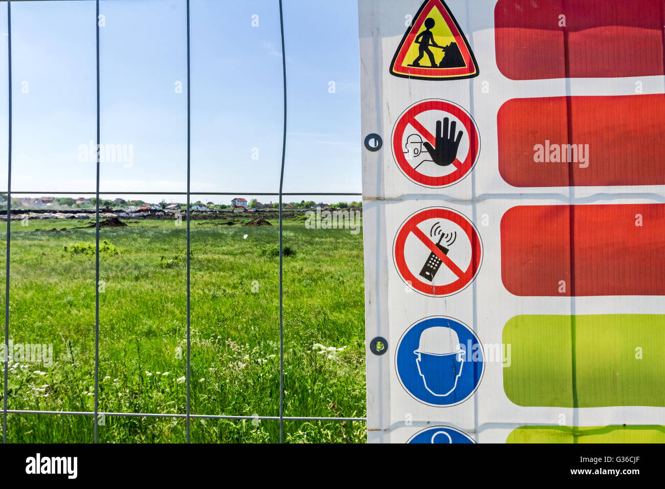 Safety list of behavior rules on a construction site. Building site