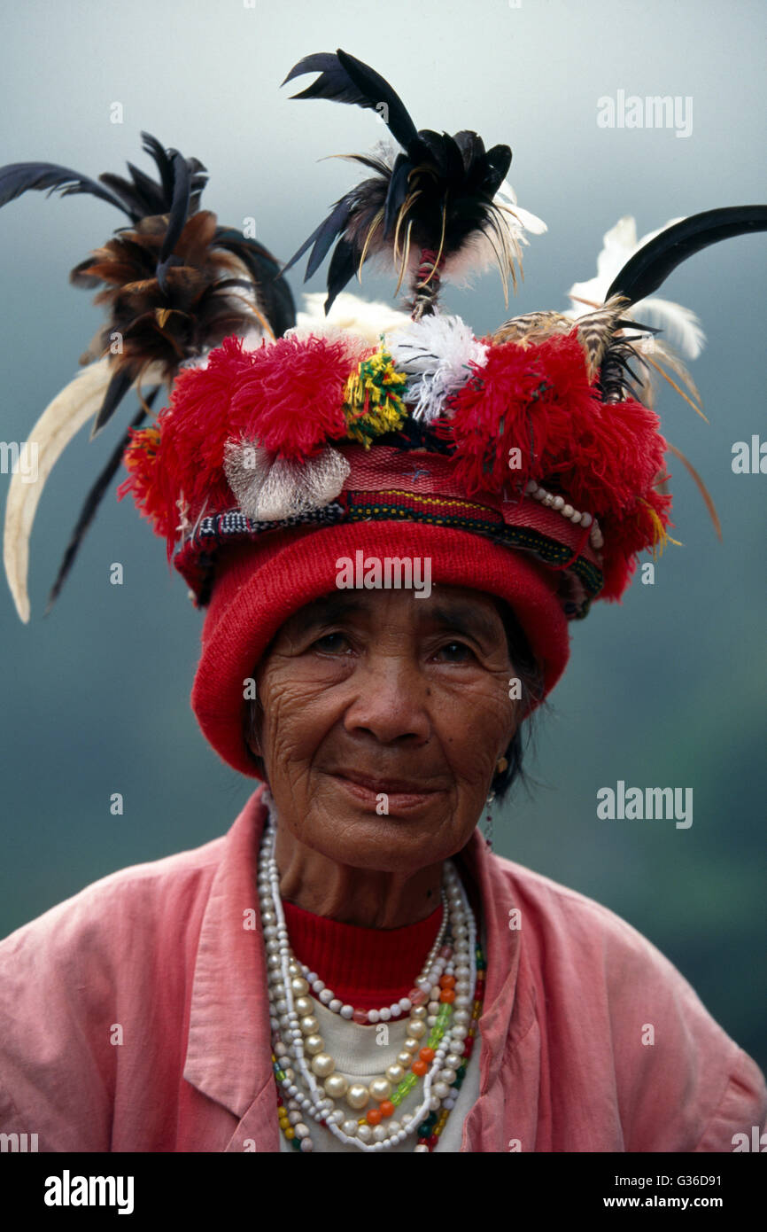 Portrait Of Ifugao Tribal Woman, Banaue, Philippines Stock Photo