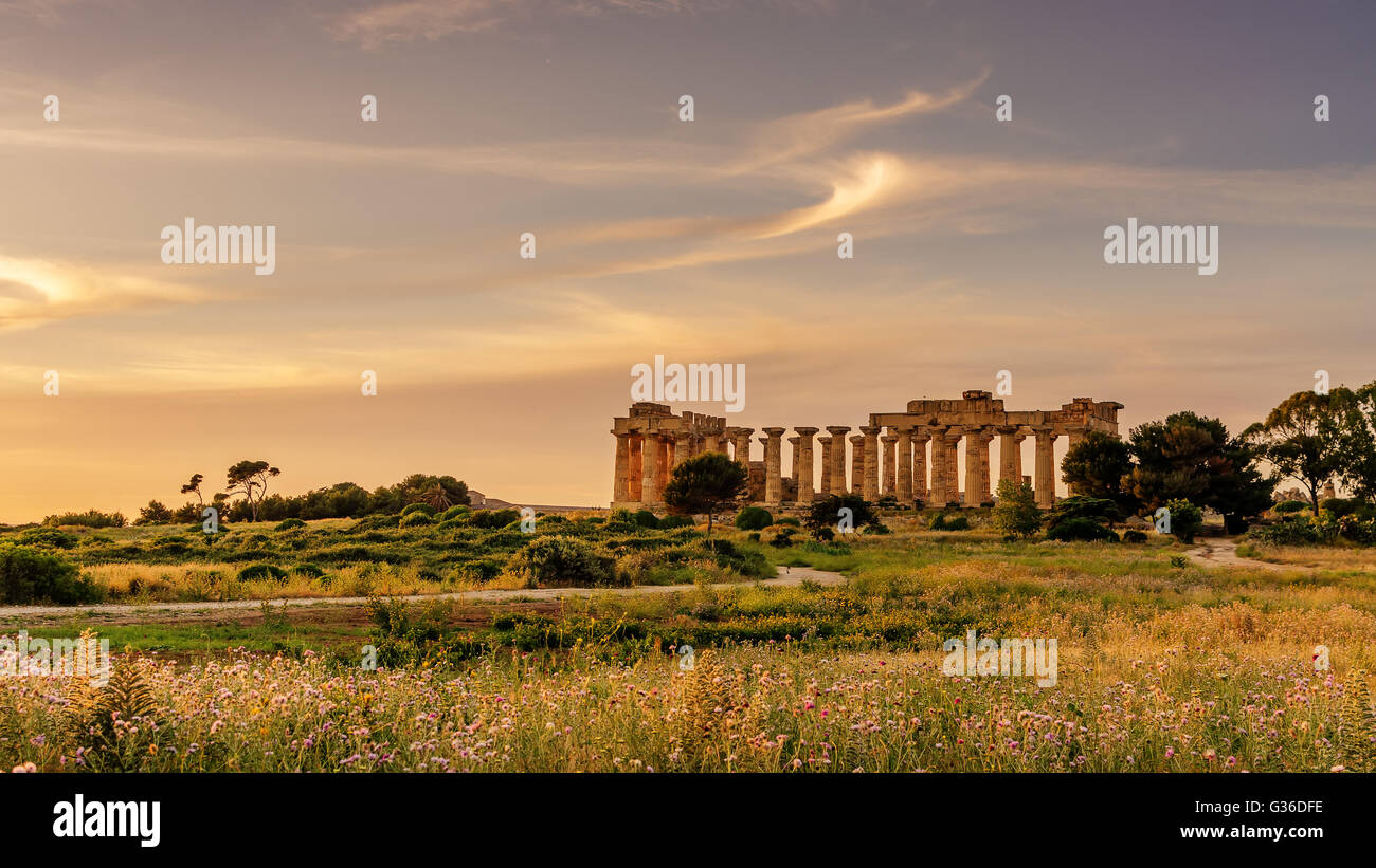 Sicily, Italy: the Temple of Hera at Selinunte Stock Photo